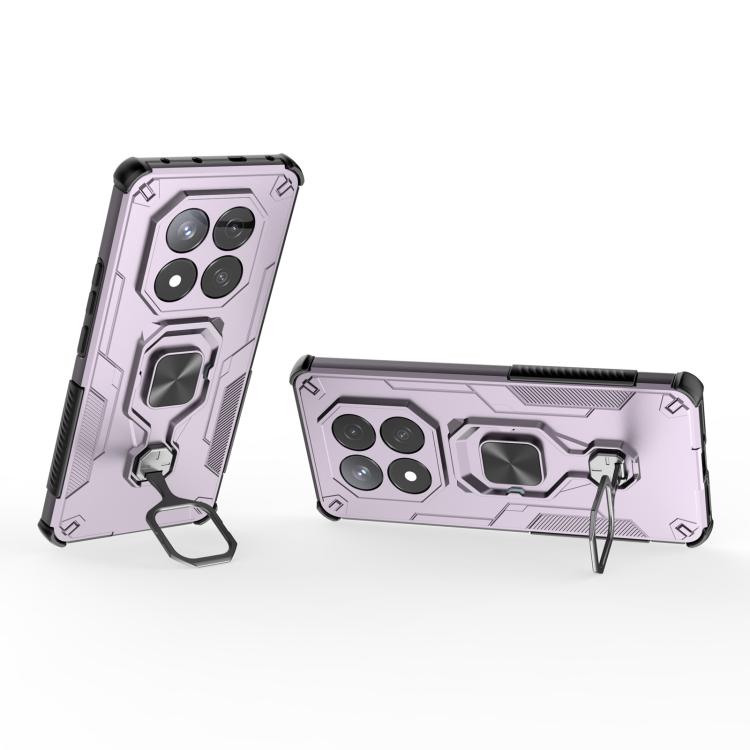 For Redmi Note 14 Pro 5G Metal Kickstand TPU Hybrid PC Phone Case