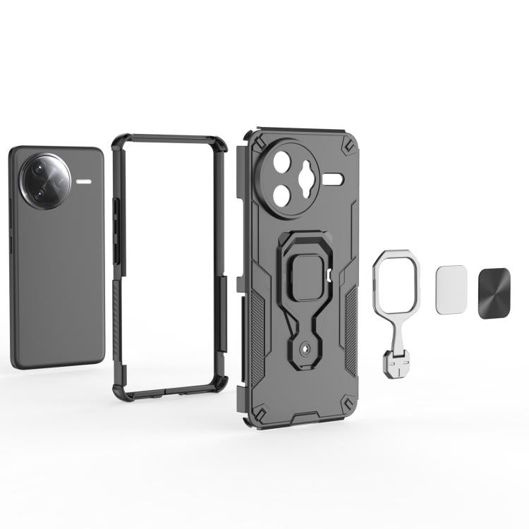 For Redmi K80 Pro Metal Kickstand TPU Hybrid PC Phone Case