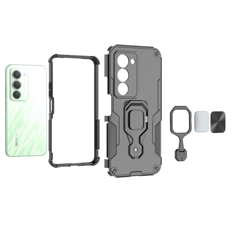 For Redmi 15 5G Global/15 4G SEA 169mm Metal Kickstand TPU Hybrid PC Phone Case