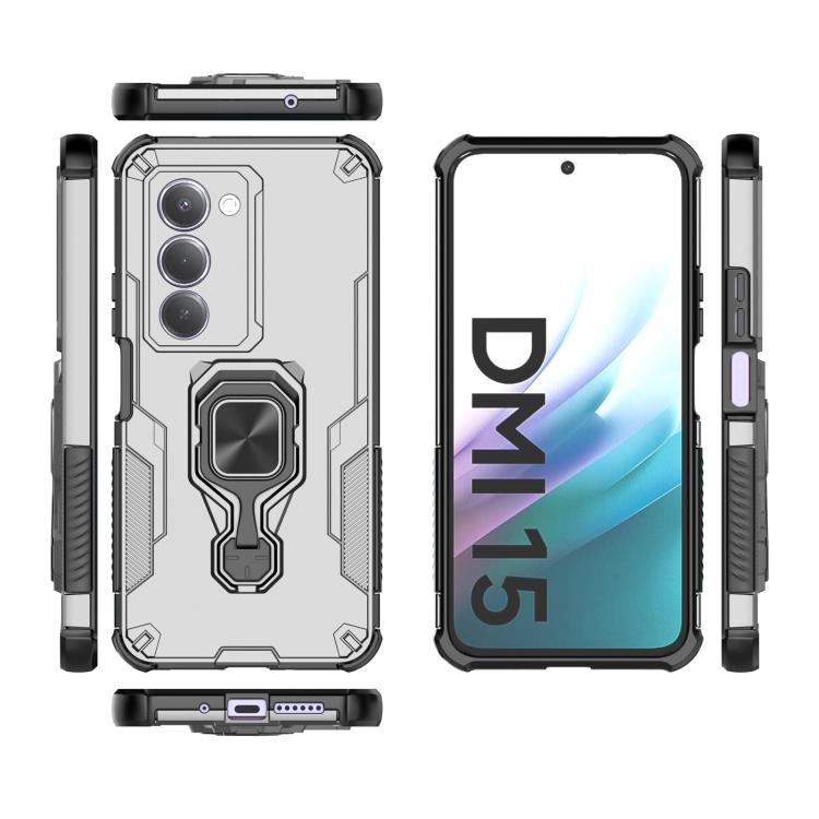 For Redmi 15 5G / 4G EU 171mm Metal Kickstand TPU Hybrid PC Phone Case