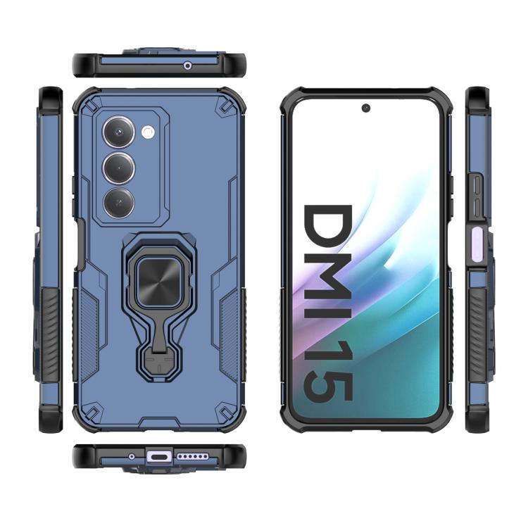 For Redmi 15 5G / 4G EU 171mm Metal Kickstand TPU Hybrid PC Phone Case