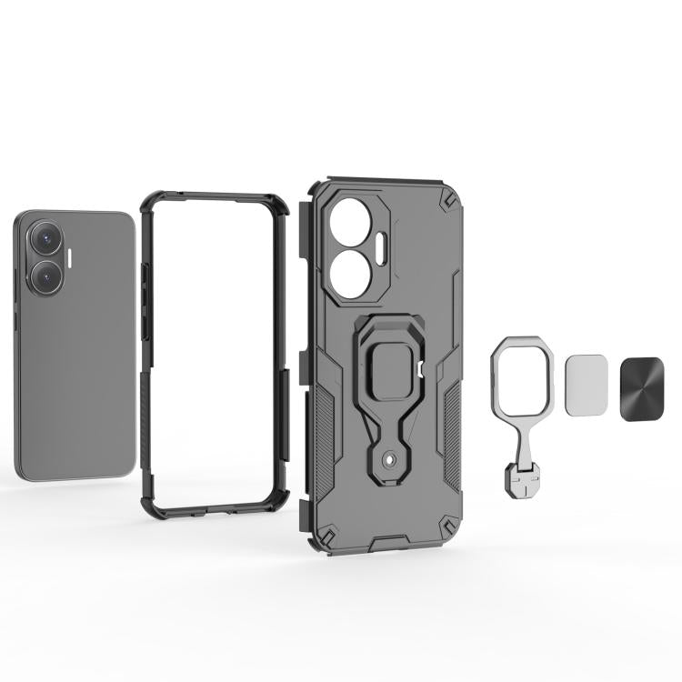 For Redmi Turbo 4 Pro Metal Kickstand TPU Hybrid PC Phone Case
