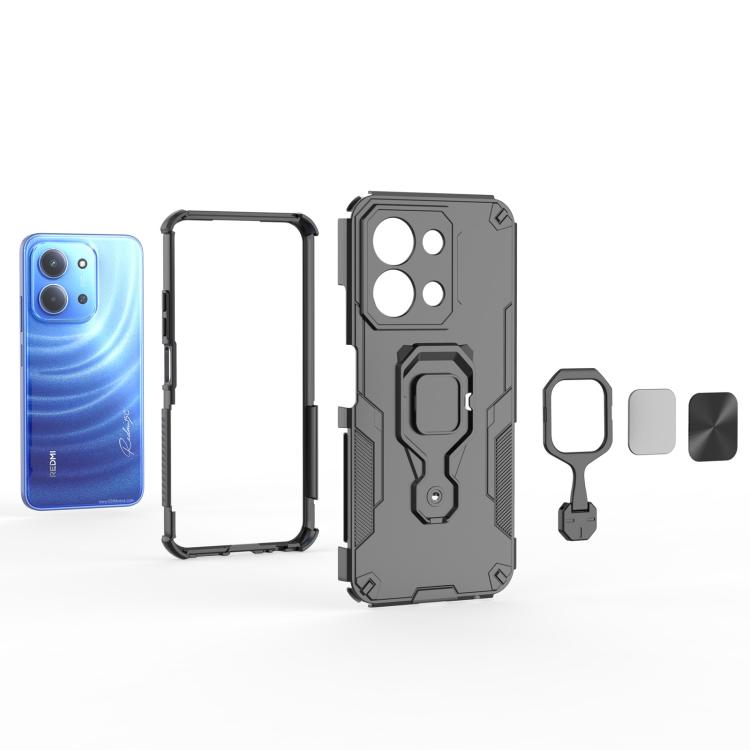 For Redmi 15C 5G / 4G Global 171mm Metal Kickstand TPU Hybrid PC Phone Case