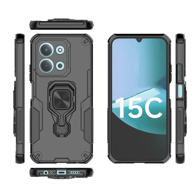 For Redmi 15C 5G / 4G EU 173mm Metal Kickstand TPU Hybrid PC Phone Case
