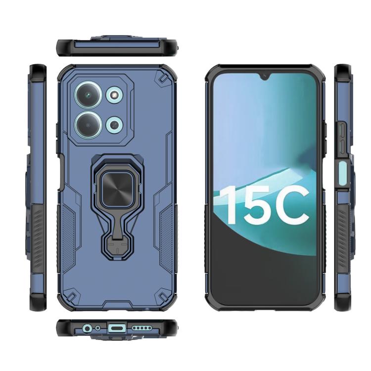 For Redmi 15C 5G / 4G EU 173mm Metal Kickstand TPU Hybrid PC Phone Case