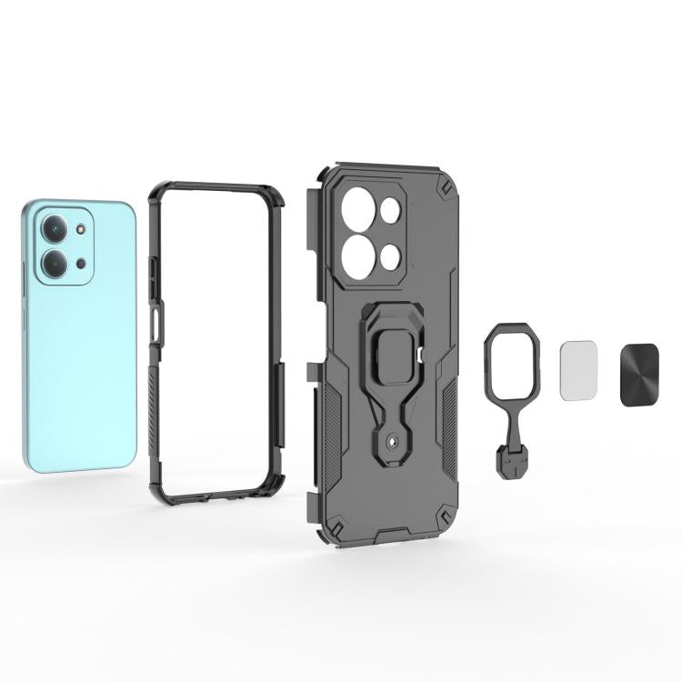 For Redmi 15C 5G / 4G EU 173mm Metal Kickstand TPU Hybrid PC Phone Case