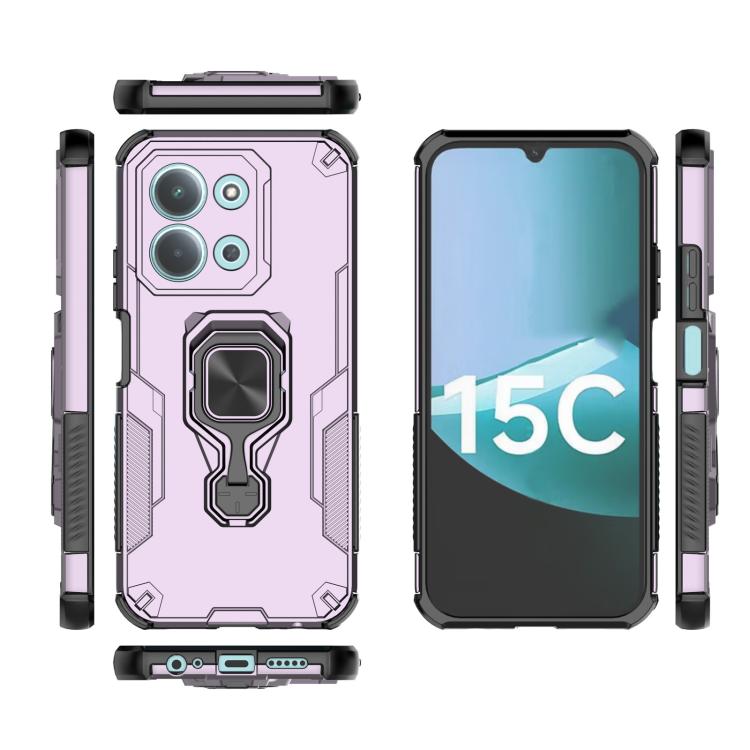 For Redmi 15C 5G / 4G EU 173mm Metal Kickstand TPU Hybrid PC Phone Case