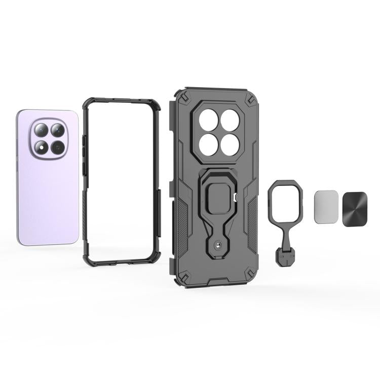 For Redmi Note 15 Pro 5G Global 163.6mm Metal Kickstand TPU Hybrid PC Phone Case