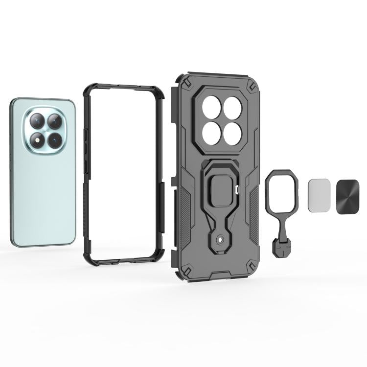 For Redmi Note 15 Pro+ 5G 163.3mm Metal Kickstand TPU Hybrid PC Phone Case