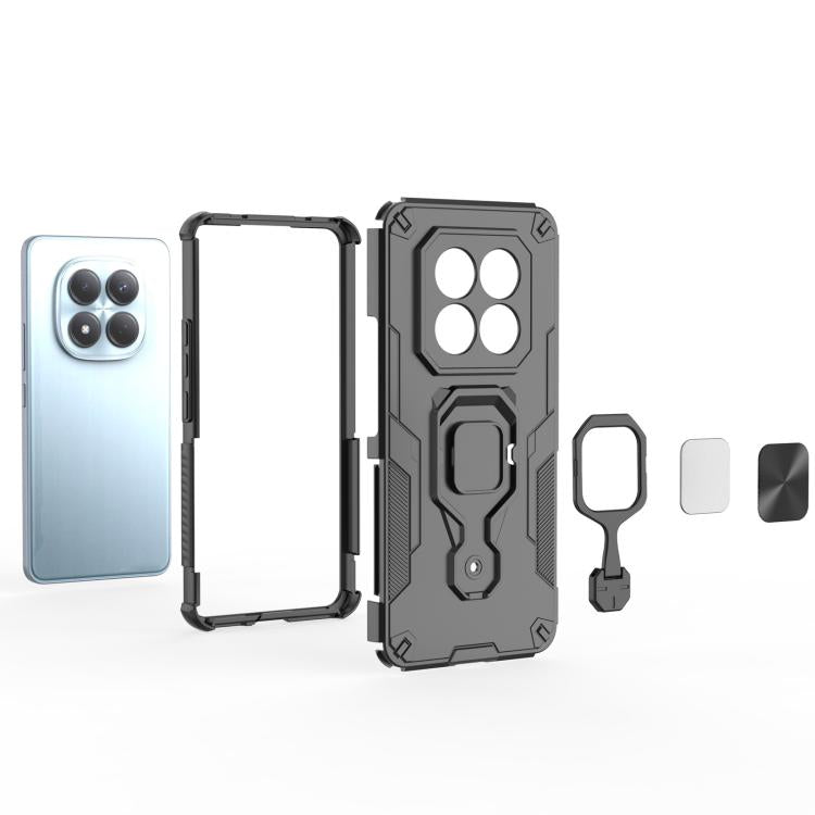 For Redmi Note 15 Pro 4G Global 163.2mm Metal Kickstand TPU Hybrid PC Phone Case