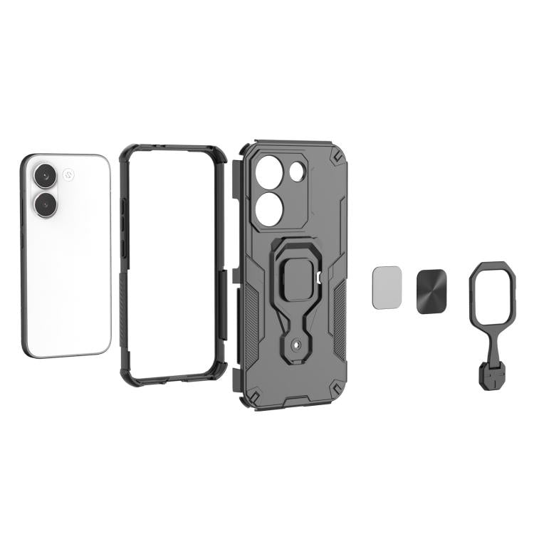 For Redmi Turbo 5 / Poco X8 Pro 5G Metal Kickstand TPU Hybrid PC Phone Case