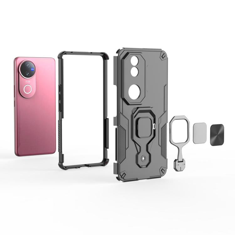 For vivo V50 Metal Kickstand TPU Hybrid PC Phone Case