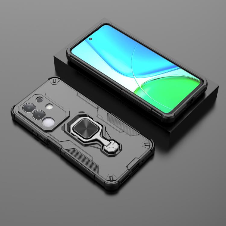 For vivo Y29 4G / T4x 5G Metal Kickstand TPU Hybrid PC Phone Case