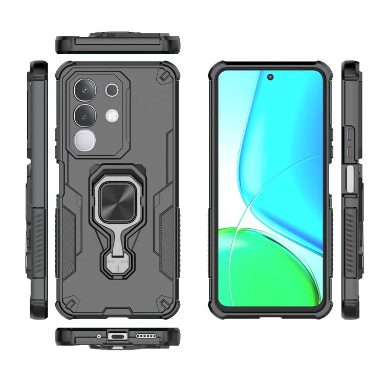 For vivo Y29 4G / T4x 5G Metal Kickstand TPU Hybrid PC Phone Case