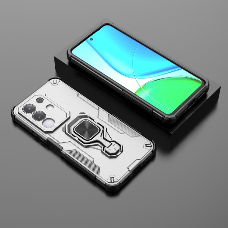 For vivo Y29 4G / T4x 5G Metal Kickstand TPU Hybrid PC Phone Case