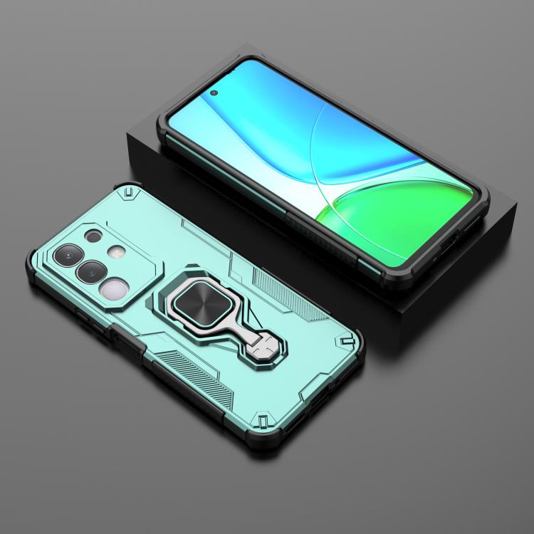 For vivo Y29 4G / T4x 5G Metal Kickstand TPU Hybrid PC Phone Case