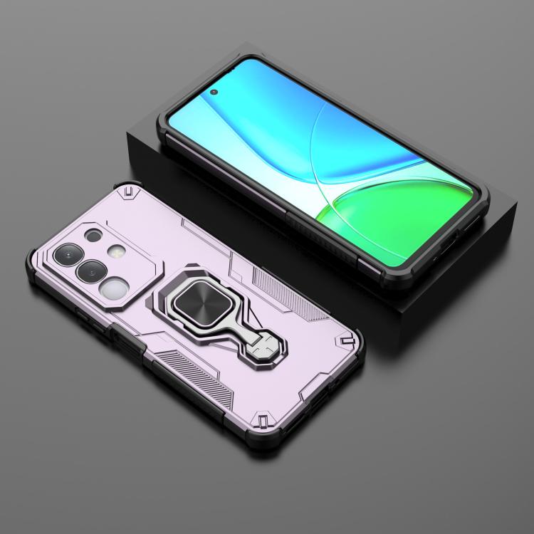 For vivo Y29 4G / T4x 5G Metal Kickstand TPU Hybrid PC Phone Case