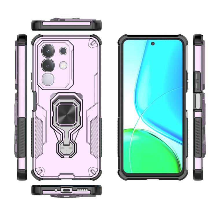 For vivo Y29 4G / T4x 5G Metal Kickstand TPU Hybrid PC Phone Case