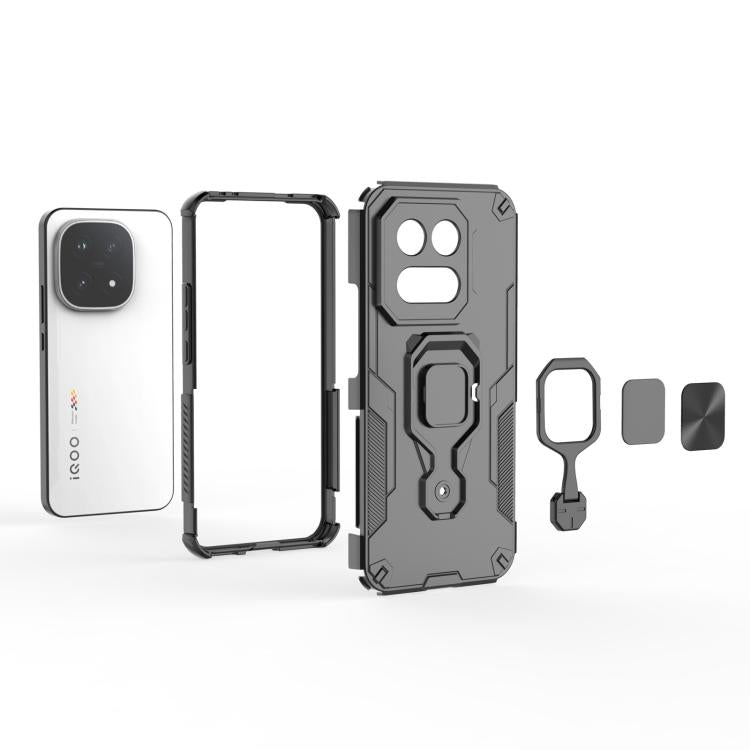 For vivo iQOO 15 Metal Kickstand TPU Hybrid PC Phone Case