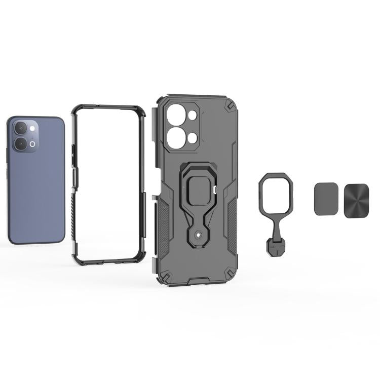 For vivo iQOO Z11x 5G India Metal Kickstand TPU Hybrid PC Phone Case