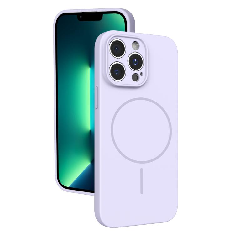 For iPhone 13 Pro Max Thin Circle MagSafe Fine Hole Liquid Silicone Phone Case