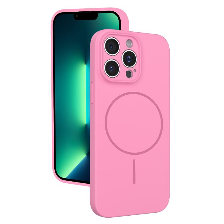 For iPhone 13 Pro Max Thin Circle MagSafe Fine Hole Liquid Silicone Phone Case