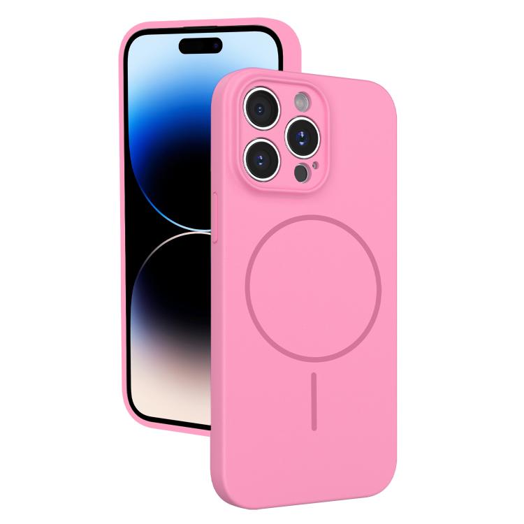 For iPhone 14 Pro Max Thin Circle MagSafe Fine Hole Liquid Silicone Phone Case