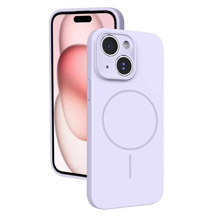 For iPhone 15 Thin Circle MagSafe Fine Hole Liquid Silicone Phone Case