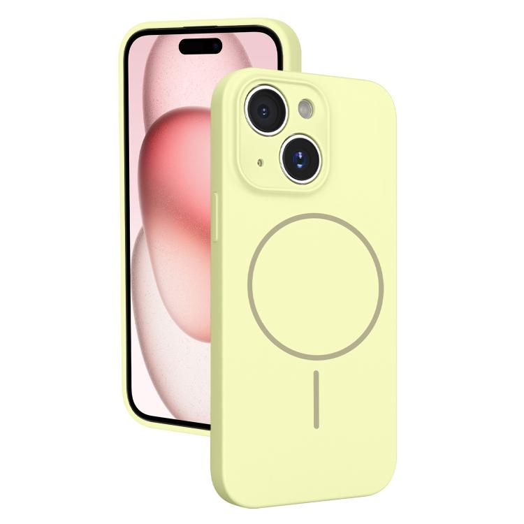 For iPhone 15 Thin Circle MagSafe Fine Hole Liquid Silicone Phone Case