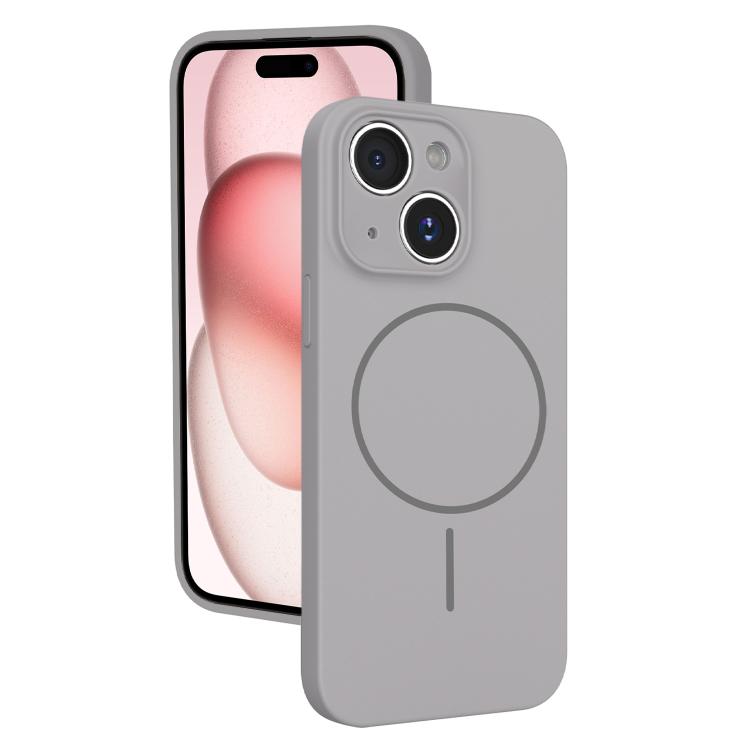 For iPhone 15 Thin Circle MagSafe Fine Hole Liquid Silicone Phone Case