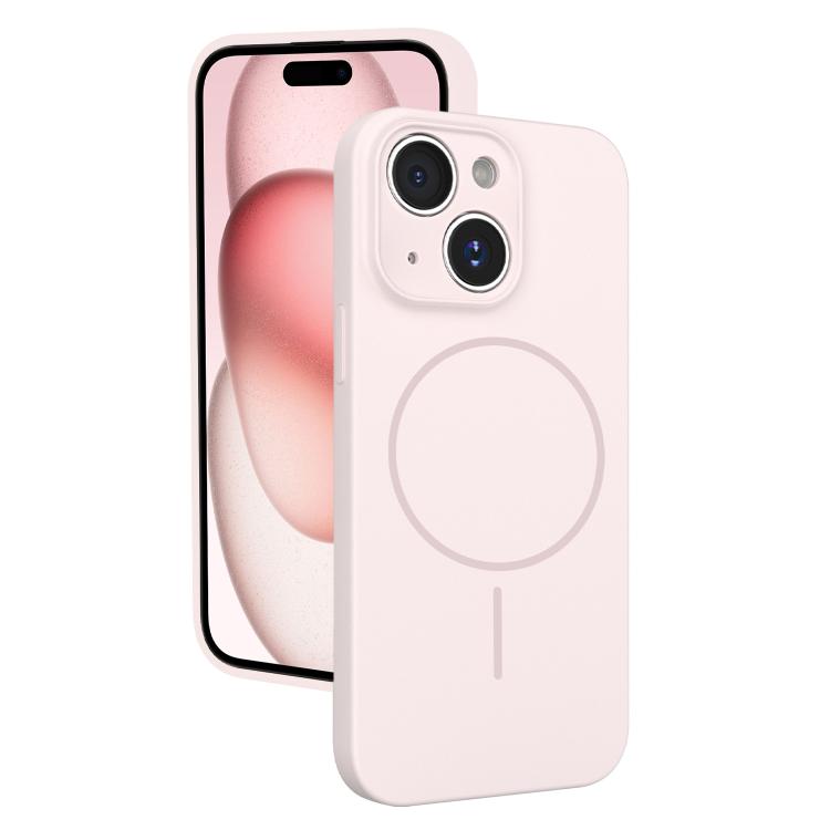 For iPhone 15 Thin Circle MagSafe Fine Hole Liquid Silicone Phone Case