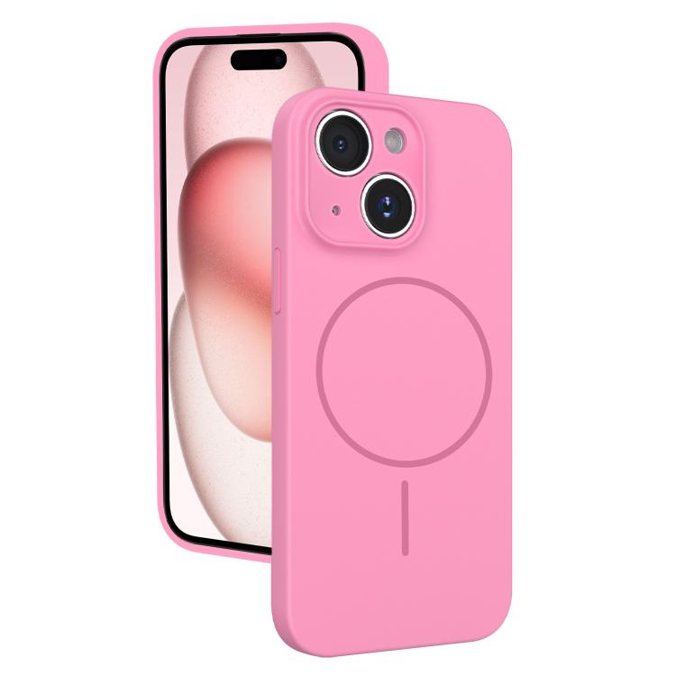 For iPhone 15 Thin Circle MagSafe Fine Hole Liquid Silicone Phone Case