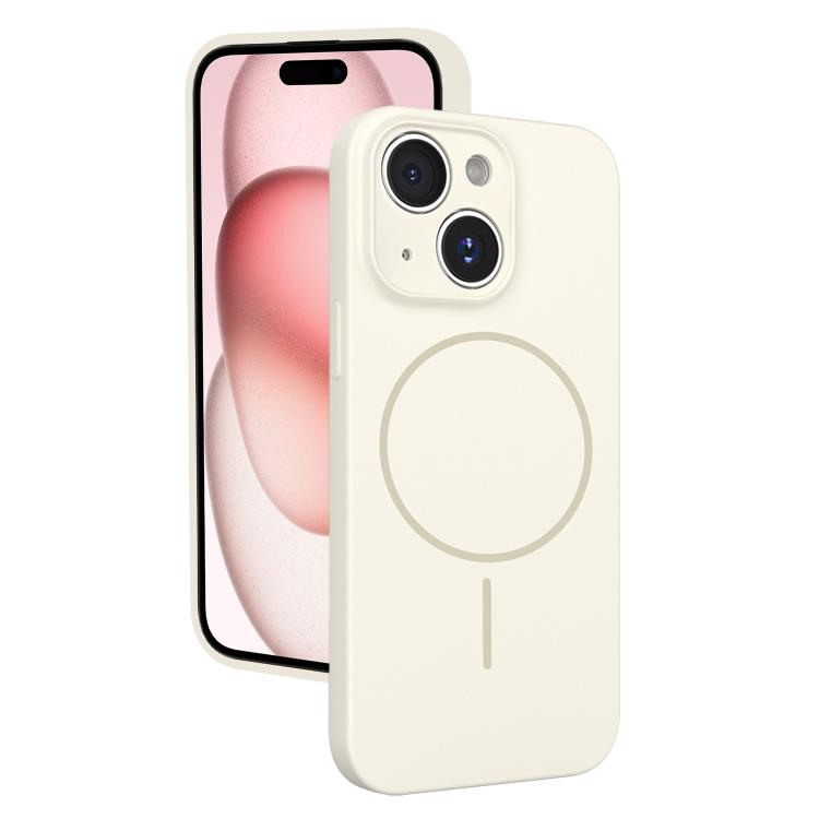 For iPhone 15 Thin Circle MagSafe Fine Hole Liquid Silicone Phone Case