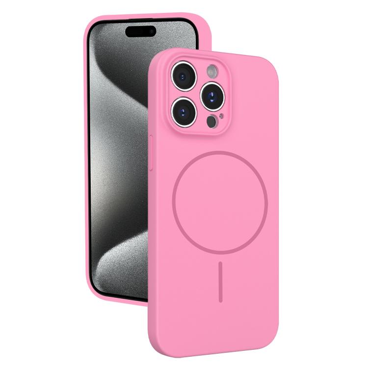 For iPhone 15 Pro Thin Circle MagSafe Fine Hole Liquid Silicone Phone Case