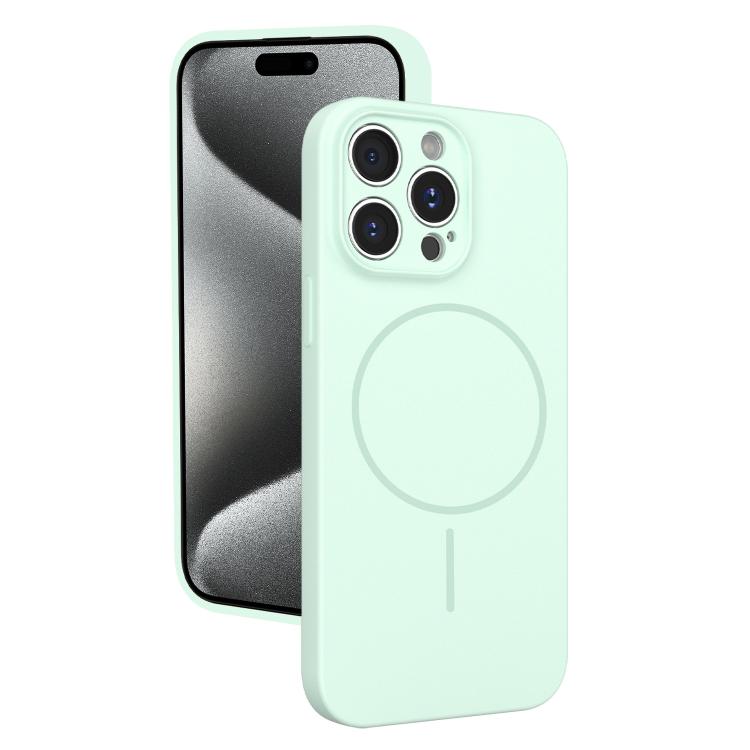 For iPhone 15 Pro Thin Circle MagSafe Fine Hole Liquid Silicone Phone Case