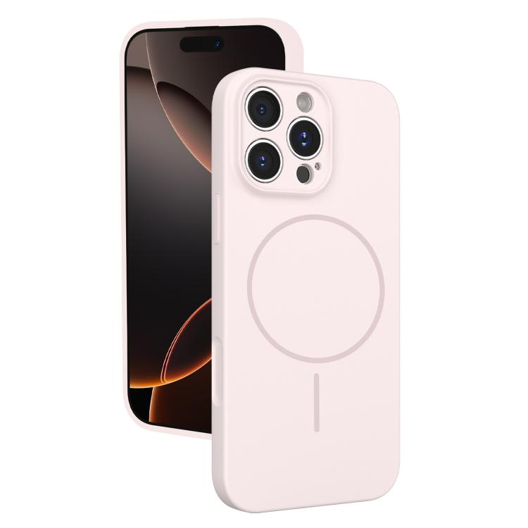 For iPhone 16 Pro Thin Circle MagSafe Fine Hole Liquid Silicone Phone Case