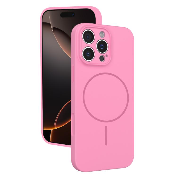 For iPhone 16 Pro Thin Circle MagSafe Fine Hole Liquid Silicone Phone Case