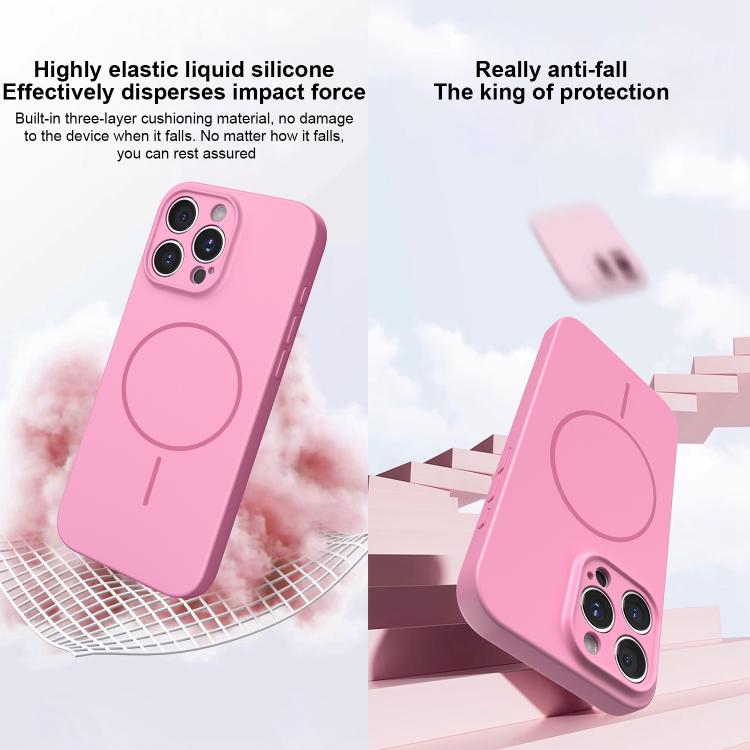 For iPhone 13 Pro Max Thin Circle MagSafe Fine Hole Liquid Silicone Phone Case