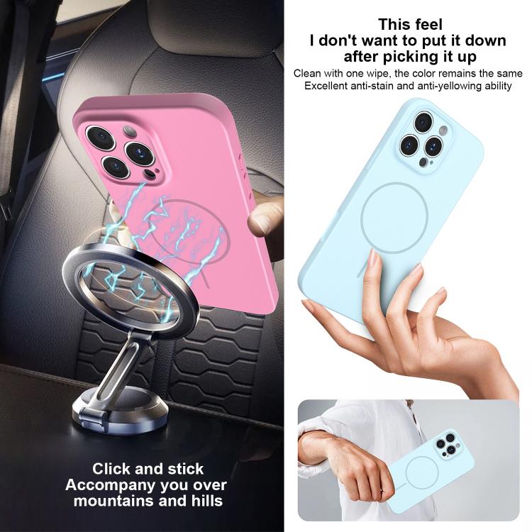 For iPhone 13 Pro Thin Circle MagSafe Fine Hole Liquid Silicone Phone Case