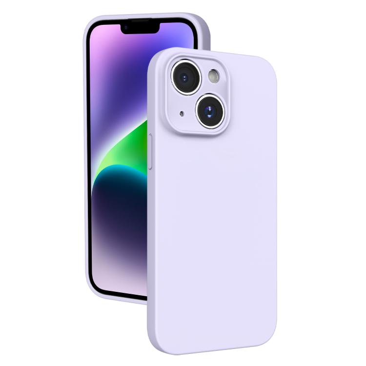 For iPhone 14 Fine Hole Liquid Silicone Phone Case
