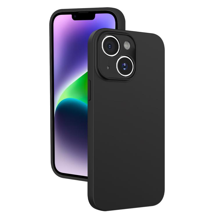 For iPhone 14 Fine Hole Liquid Silicone Phone Case