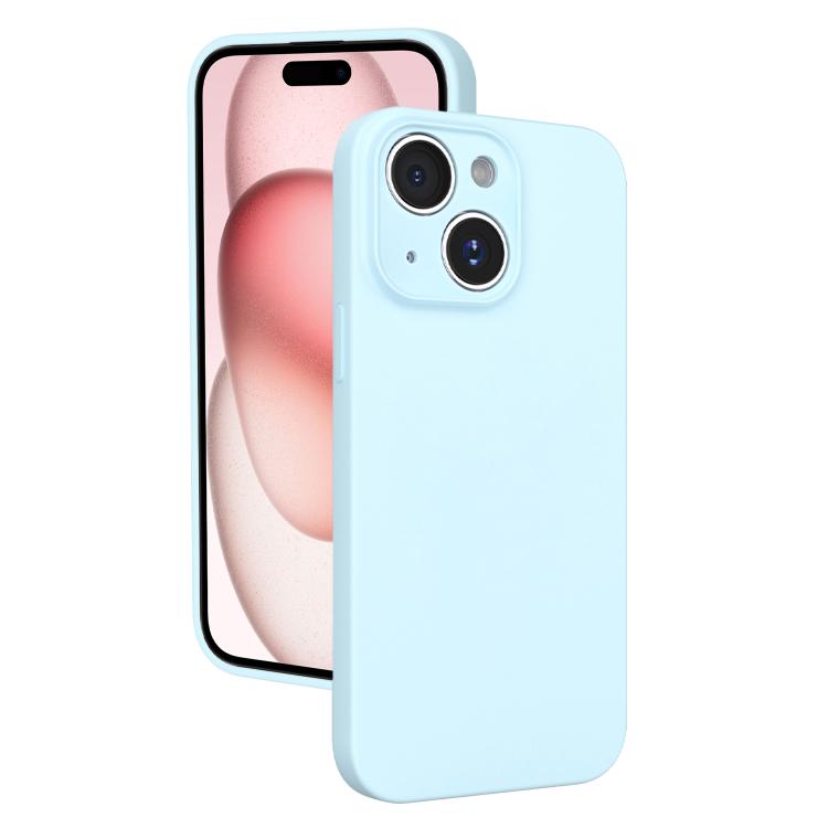 For iPhone 15 Fine Hole Liquid Silicone Phone Case