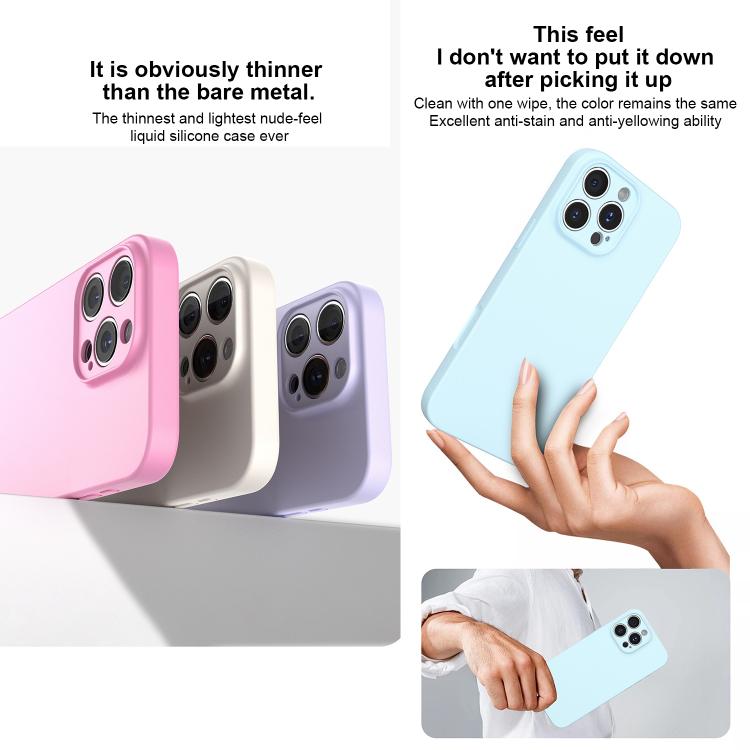 For iPhone 14 Pro Max Fine Hole Liquid Silicone Phone Case