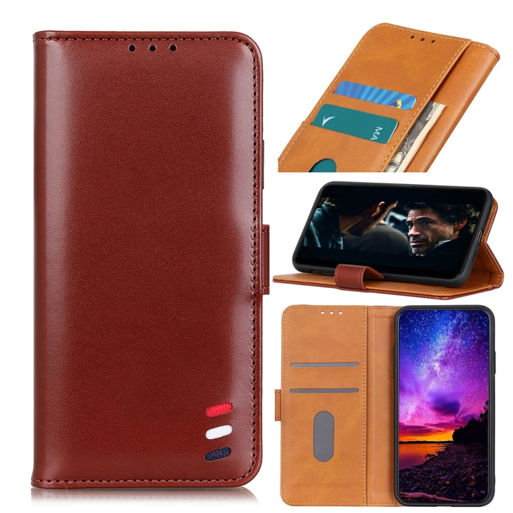 For Sharp Aquos R 5G 3-Color Pearl Texture Magnetic Buckle Horizontal Flip PU Leather Case with Card Slots & Wallet & Holder