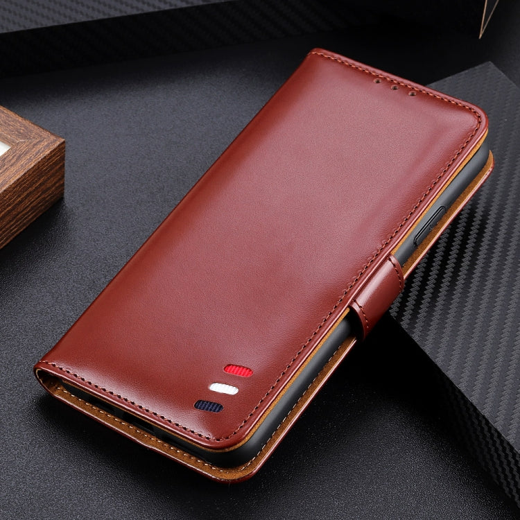 For ZTE A7 (2020) 3-Color Pearl Texture Magnetic Buckle Horizontal Flip PU Leather Case with Card Slots & Wallet & Holder