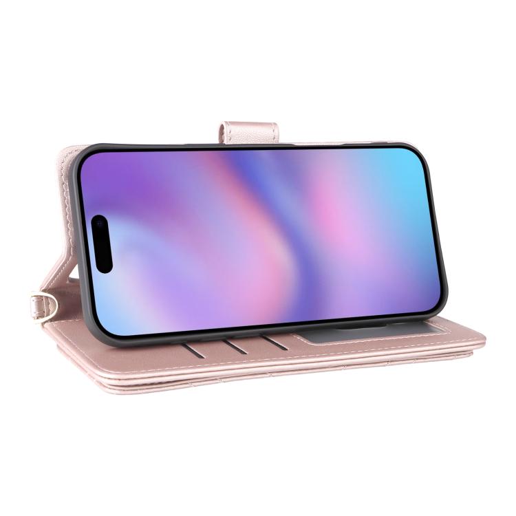 For iPhone Air Multifunctional 6-Card Slots Leather Phone Case with Wrist Strap