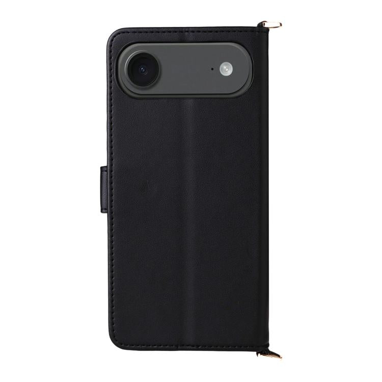 For iPhone Air Multifunctional 6-Card Slots Leather Phone Case with Wrist Strap
