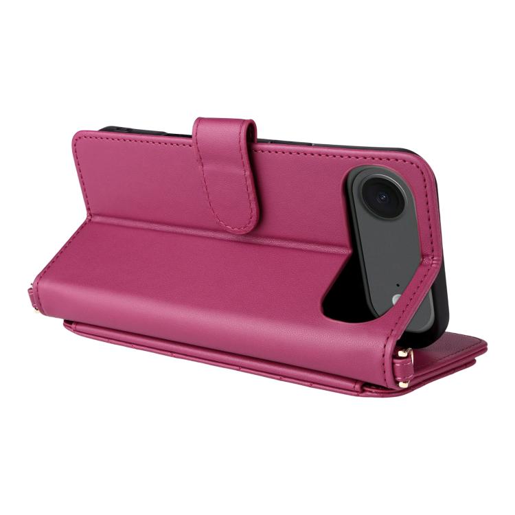 For iPhone Air Multifunctional 6-Card Slots Leather Phone Case with Wrist Strap