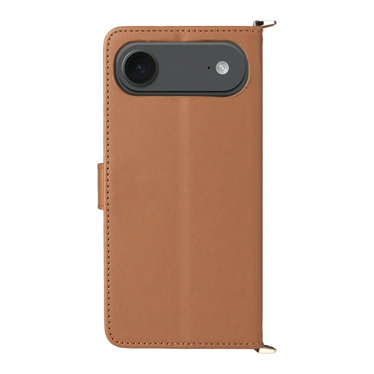 For iPhone Air Multifunctional 6-Card Slots Leather Phone Case with Wrist Strap