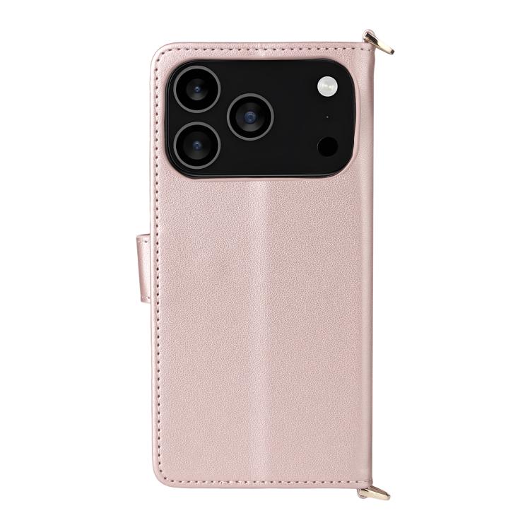 For iPhone 17 Pro Multifunctional 6-Card Slots Leather Phone Case with Wrist Strap